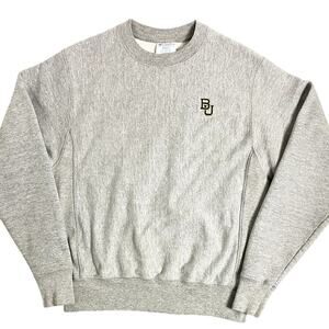 Vtg Champion Reverse Weave Sweatshirt Mens Small Heather Gray Crewneck Baylor TX